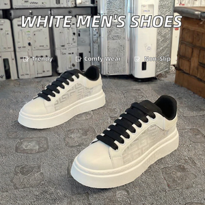 Zapatos de tabla informales para hombre de alta calidad, ropa de verano blanca clásica, forro de malla antideslizante, plantilla de PU, estilo cómodo para caminar - Product Image 3