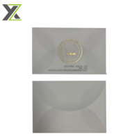 Enveloppe cadeau en papier vélin translucide givré avec logo doré personnalisé, 155x105mm, cartes de vœux de mariage