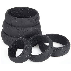 <span class=keywords><strong>6</strong></span> Verschiedene Größen Schwarze Penisringe - Medizinisches Silikon 100% Wasserdicht Echtes Hautgefühl Penisringe - Besserer Sex - Product Image 6