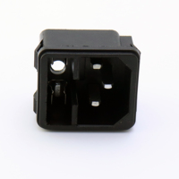 Prise d'alimentation AC02 2-en-1 IEC C14 à monter sur panneau, prise AC encastrée avec porte-fusible, connecteur d'alimentation à clipser