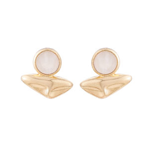 Pendientes de Aro Modernos de Aleación de Zinc Chapados en Oro de 18K con Circonita y Engaste de Garra para Regalo de Aniversario para Mujer - Product Image 4