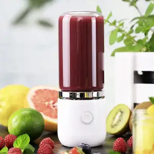 Ngoài trời tươi Máy ép trái cây 380ml Glass 4 Blades USB có thể sạc lại cá nhân Smoothie Mini Máy xay sinh tố xách tay máy xay sinh tố