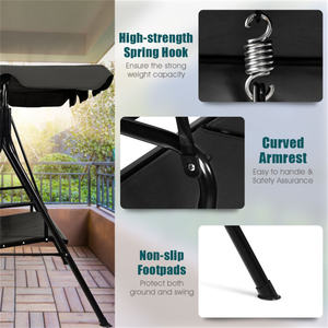Db 3 Person Garden <b>Swing</b> <b>Chair</b> Iron Traditional Style <b>Outdoor</b> Furniture For Courtyard Patio Use - Product Image 5