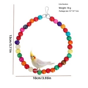Vendeur chaud Durable Swing Perroquet Cage <span class=keywords><strong>Jouet</strong></span> Coloré En Bois Suspendu Oiseau Suspension Anneau Morsure Résistance Oiseau Jouets - Product Image 5