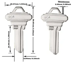 מפתח SC4 ריק בית מפתח דלת בית מפתח ריק שכפול שכפול לחיתוך כלי מנעולן מפתח ריק