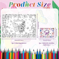 Affiche géante à colorier Papillon, Nappe à colorier personnalisée en papier pour la décoration de fête d'anniversaire des enfants, Art mural pour la salle de classe, Cadeaux pour filles