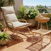 Fauteuil inclinable à bascule en rotin d'extérieur, chaise de détente pour balcon et maison, mobilier pour jardin et gîte