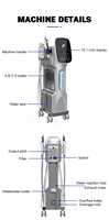 Élégante machine de microdermabrasion Hidrafacial Super Bubble grise sur chariot, instrument facial exfoliant pour formation et soins des seins