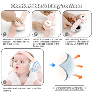 Casque anti-bruit pour bébé, protection auditive pour enfants, 25 dB, sécurité, doux, réglable, protège-oreilles pour bébé - Product Image 5