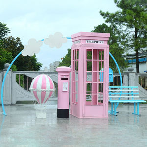 Cabine téléphonique rose de Londres en métal, support OEM, pour décoration de mariage - Product Image 3