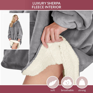 เสื้อฮู้ดผ้าห่มขนแกะนุ่มพิเศษขนาดใหญ่ - Product Image 5