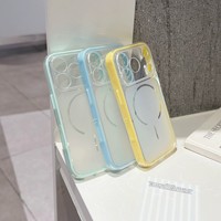 Coque TPU Premium 2-en-1 Bicolore à Dissipation Thermique pour 17 Pro Max, Coque Souple Mate Macaron pour 16/15 Motif Dessin Animé