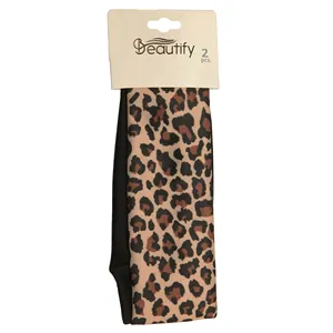 2 pièces bandeaux extra longs, bande de cheveux à forte tenue, élastiques antidérapants pour femmes et filles, bandeau de cheveux de couleur à imprimé léopard à la mode