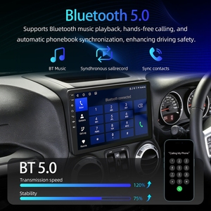 Estéreo para Auto Rhythm de 10 Pulgadas con Bluetooth 5.0, Sincronización de Contactos del Teléfono, Llamadas Manos Libres, Reproductor de Música Bluetooth para Jeep JK Wrangler 2015-2017 - Product Image 6