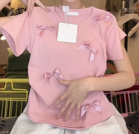 Nouveau T-shirt d'été respirant à manches courtes, coupe ajustée, col rond, couleur unie, mignon, pour étudiante