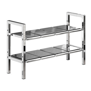 Sea Shark Stainless Steel Sink Storage <b>Rack</b> Extendable Tiered Kitchen Cookware Organizer Foldable Multi Functional - Product Image 5