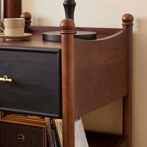 Mesita <span class=keywords><strong>de</strong></span> <span class=keywords><strong>noche</strong></span> <span class=keywords><strong>de</strong></span> madera maciza Retro francesa dormitorio Mini mesa lateral estrecha cabeza <span class=keywords><strong>de</strong></span> cama multifuncional móvil pequeña sala <span class=keywords><strong>de</strong></span> estar lateral - Product Image 3