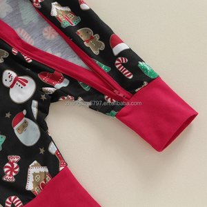 Pagliaccetto da bambino di alta qualità estivo per bambine tute con stampa a dinosauri a manica lunga per bambini <span class=keywords><strong>pigiama</strong></span> natale in bambù - Product Image 6