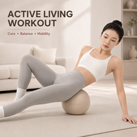Mini ballon de Pilates mat premium 25 cm, petit ballon d'exercice avec pompe manuelle et couleurs esthétiques tons terre pour le fitness à domicile