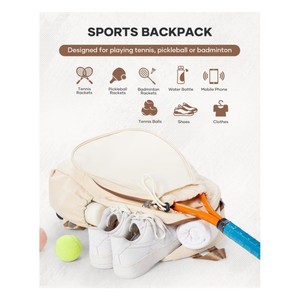 Mochila Unisex para Raqueta de Tenis para Mujer, 30-40L, Nailon Resistente al Agua, con Cierre de Cremallera, para Deportes y Fitness - Product Image 2