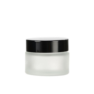 Pot en verre givré vide pour crème, 5G 10G 15G 20G 30G 50G, avec capuchon blanc, flacon rechargeable pour crème visage - Product Image 2