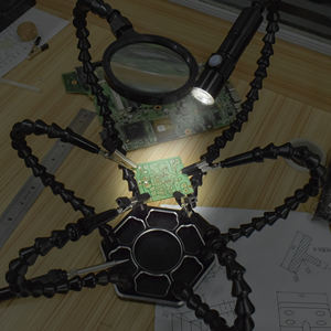 Вспомогательное третье рука 3X USB светодиодное увеличительное стекло настольная лампа третья рука паяльный инструмент паяльная станция - Product Image 6
