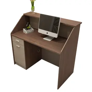 Modern simple design walnut solid wood counter office reception table reception desks
