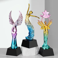 Trophée de danse latine personnalisé en gros, statuette en résine de cristal, impression couleur intégrale, récompense de danse DT-RS028