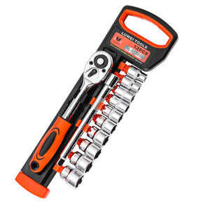 Luwei Tools 12 <b>Pc</b> Socket Wrench Set 1/2 In Drive Chrome Vanadium Steel Auto Repair Tool <b>Case</b> - Product Image 1