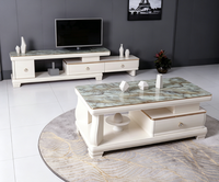 Vente directe usine : Ensemble meuble TV et table basse, style moderne et minimaliste, pour salon, meuble multimédia et d'appoint sur pied