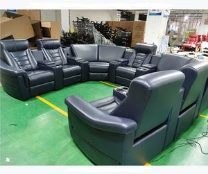 Sillón Reclinable Individual en Forma de U para Cine en Casa Color Marrón Chocolate Asiento Eléctrico Cómodo Sofá para Proyectos de Teatro - Product Image 2