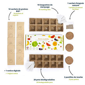 Pots en papier biodégradables certifiés USDA Organic pour <span class=keywords><strong>cuisine</strong></span> et jardin, ensemble de boîtes de culture, cadeau festif pour la maison, utilisation au sol - Product Image 2
