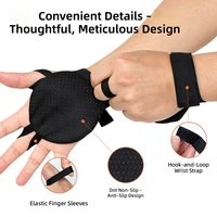 Gants de sport demi-doigts avec protection de la paume pour haltérophilie, cyclisme, musculation, avec attache-poignet, pour fitness et usage extérieur, noirs