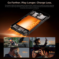 Téléphone robuste OUKITEL G3, écran HD 6 pouces, batterie 6300 mAh, étanche IP68, 16 (4+12) Go, 256 Go, version mondiale, téléphone portable robuste directement de l'usine