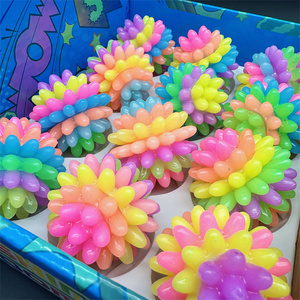 HAPU Factory No <b>Lights</b> 5.5cm Boom <b>Rainbow</b> Ball Bounce Ball Flicker Air Plastic Sports Toy Children's Gift Elastic Cat Dog Toy - Product Image 5