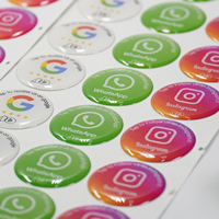 En stock – Autocollant NFC transparent en époxy de 30 mm pour partage sur les réseaux sociaux, NFC 213, pour Instagram et Google Review