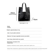 Sac fourre-tout vertical en cuir de vachette pleine fleur tanné végétal, grande capacité, minimaliste, pour trajets quotidiens, sac à bandoulière, vente en gros OEM ODM