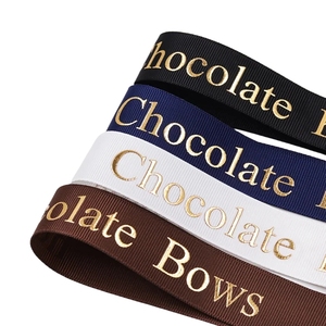 Cintas de Regalo Personalizadas de Alta Calidad, Rollo de <span class=keywords><strong>Cinta</strong></span> con Logotipo en Relieve Dorado y Plateado en 3D <span class=keywords><strong>para</strong></span> Decoración, Envoltura de Cajas de Regalo de Boda - Product Image 1