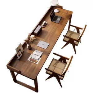 Grande table longue en bois massif de style nordique, idéale pour le salon, la maison, le bureau double ou comme table d'étude pour étudiants. - Product Image 6