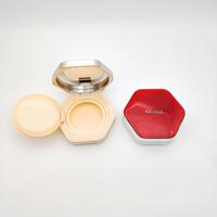Coussin hexagonal compact ABS OEM avec capuchon double couche pour le maquillage