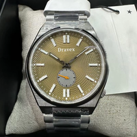 Montre mécanique pour homme, cadran à texture fine, affichage des secondes, index lumineux, boîtier en acier inoxydable, montre-bracelet décontractée pour homme