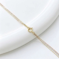 Collier chaîne maille forçat multicouche 3 tons en or massif 18 carats AU750, or jaune, blanc et rose entrelacé, délicat pour femme