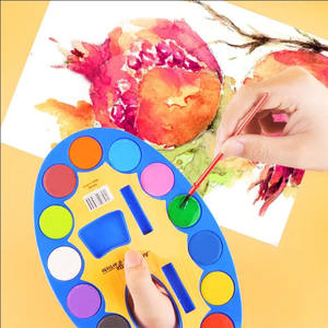 Vente en gros d'ensembles de pigments aquarelles professionnels 12 couleurs pour enfants avec impression de logo <span class=keywords><strong>gouache</strong></span> <span class=keywords><strong>solide</strong></span> - Product Image 6