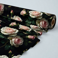 Se Aceptan Diseños Personalizados, Tela de Algodón 100% de 120 g/m², Impresión Digital, Tela de Algodón Estampada Floral Personalizada