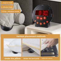 Réveil vibrant multifonction avec alerte sonnette, horloge numérique électronique LED, son puissant, vibrations fortes, design moderne en plastique