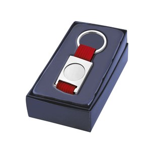 Porte-clés personnalisé en métal, tissu satiné rouge, trou de 25 mm, style léger, imprimé UV, en alliage, cadeau tendance - Product Image 2