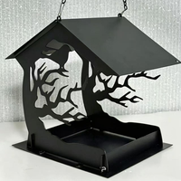 Mangeoire à oiseaux décorative en métal Oniya, mangeoire à graines pour oiseaux sauvages en plein air, plateforme d'alimentation pour jardin