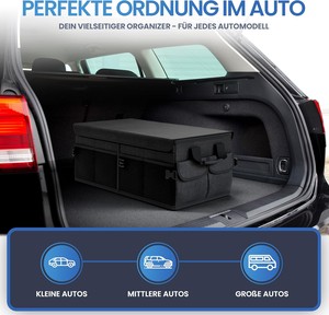 Organisateur de coffre de voiture de qualité supérieure avec couvercle stable et antidérapant-Sac de coffre de voiture pliable grand avec double étagères - Product Image 4