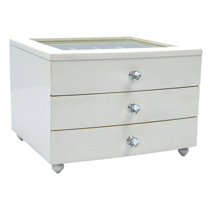 Boîte <span class=keywords><strong>à</strong></span> <span class=keywords><strong>bijoux</strong></span> noire multicouche <span class=keywords><strong>avec</strong></span> <span class=keywords><strong>miroir</strong></span> <span class=keywords><strong>intégré</strong></span> |   Organisateur <span class=keywords><strong>à</strong></span> 2 tiroirs pour bagues/boucles d'oreilles/colliers - Product Image 4