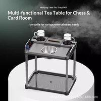 Table à thé pliable haut de gamme de style américain en plastique, avec porte-boissons intégré, petite table d'appoint d'angle pour jeux et tasses à eau